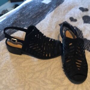 Cat & Jack Black Woven Slingback Sandals